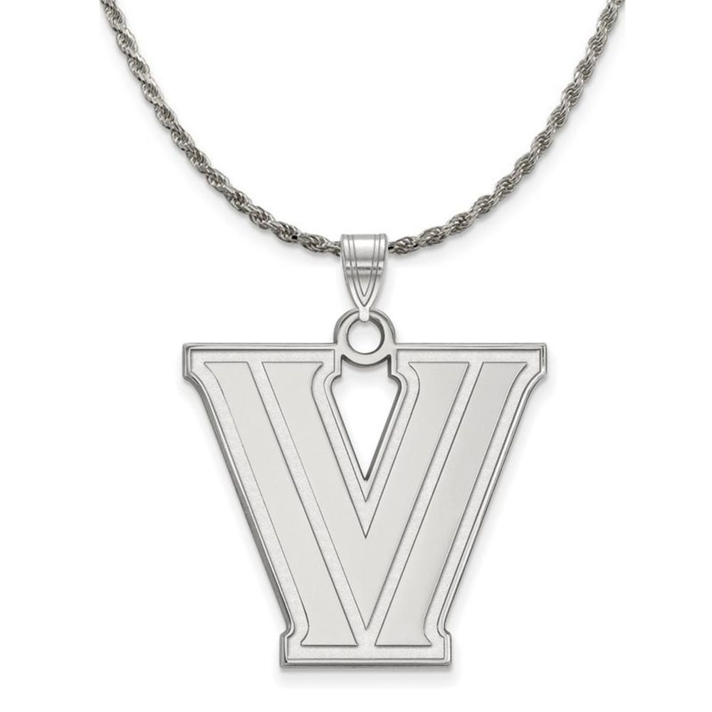 Sterling Silver Villanova U. XL 'V' Pendant Necklace - 26 Inch